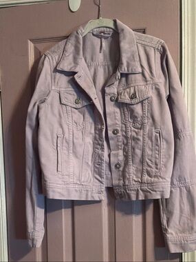 Free People Pastel Lavender Denim Jacket